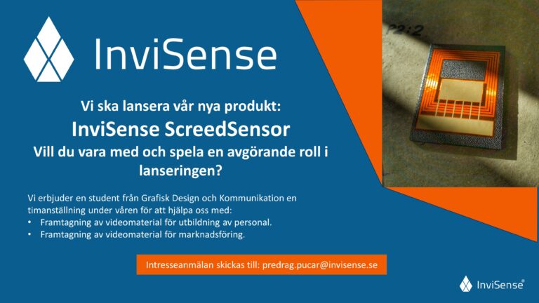 Videoproducent/grafisk formgivare till InviSense!